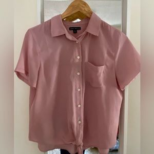 J. Crew Pink Button-Down Camp Shirt / blouse